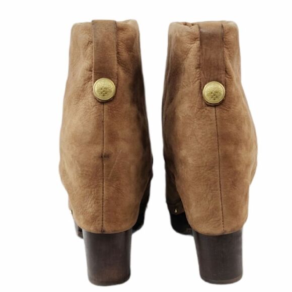 Vince Camuto Distressed Leather CoCo Fold-Over Cuffed Top Clog Booties Size 10 - Picture 3 of 11